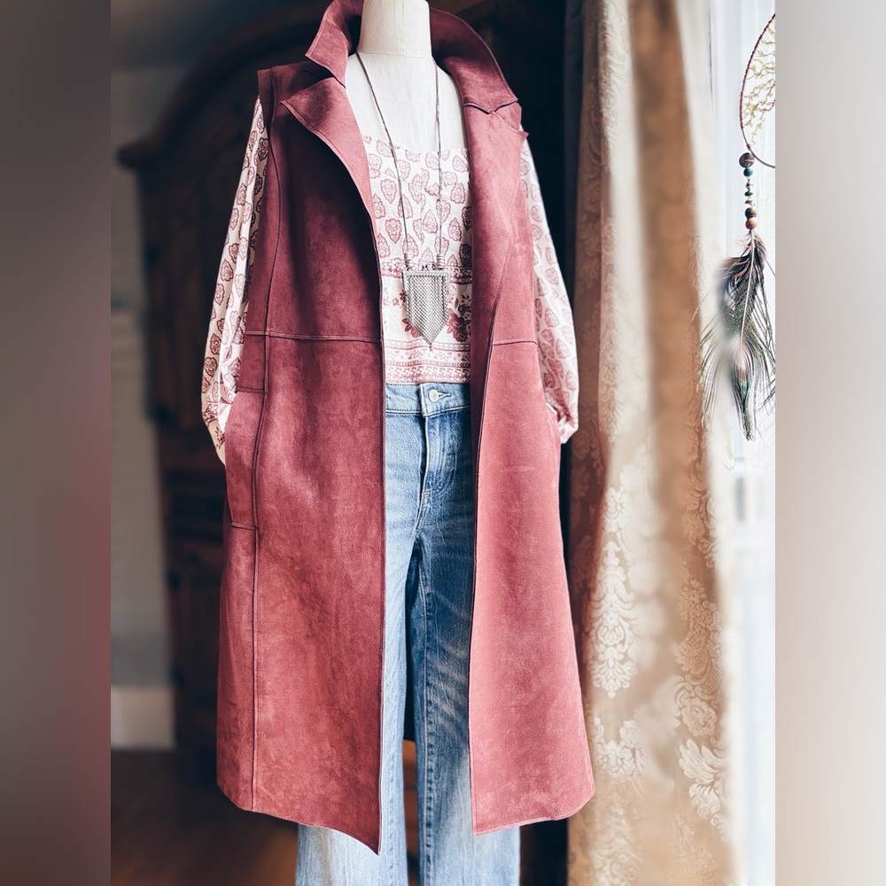 Chico’s faux suede Vest Midi Length